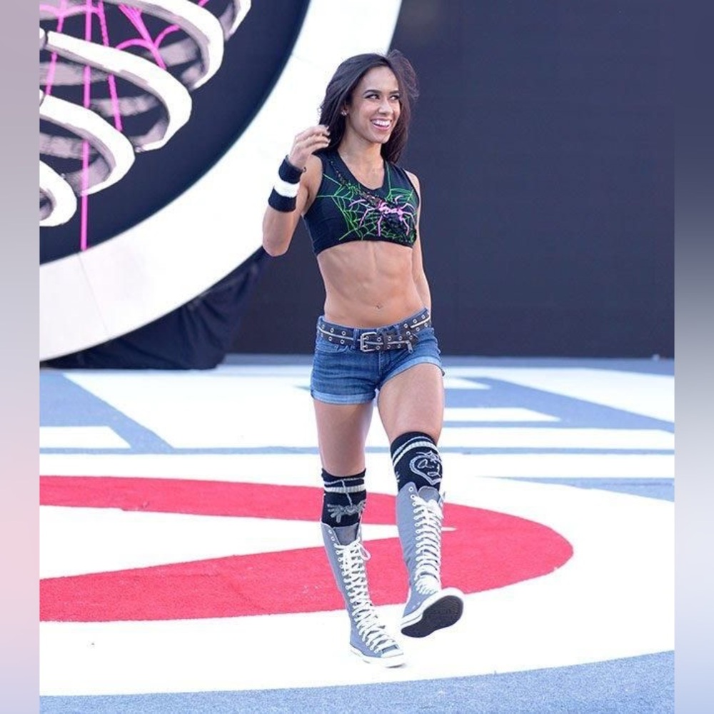 WWE AJ Lee Black Knee-High Socks